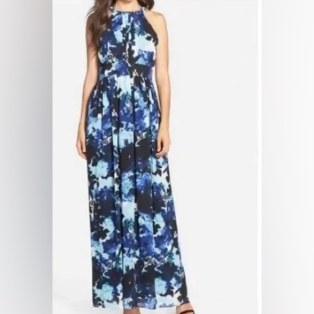 Eliza J Floral Halter Maxi Dress, size 2